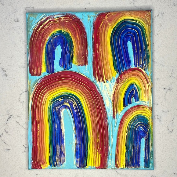 Handmade Other - Background Textured Rainbow Canvas